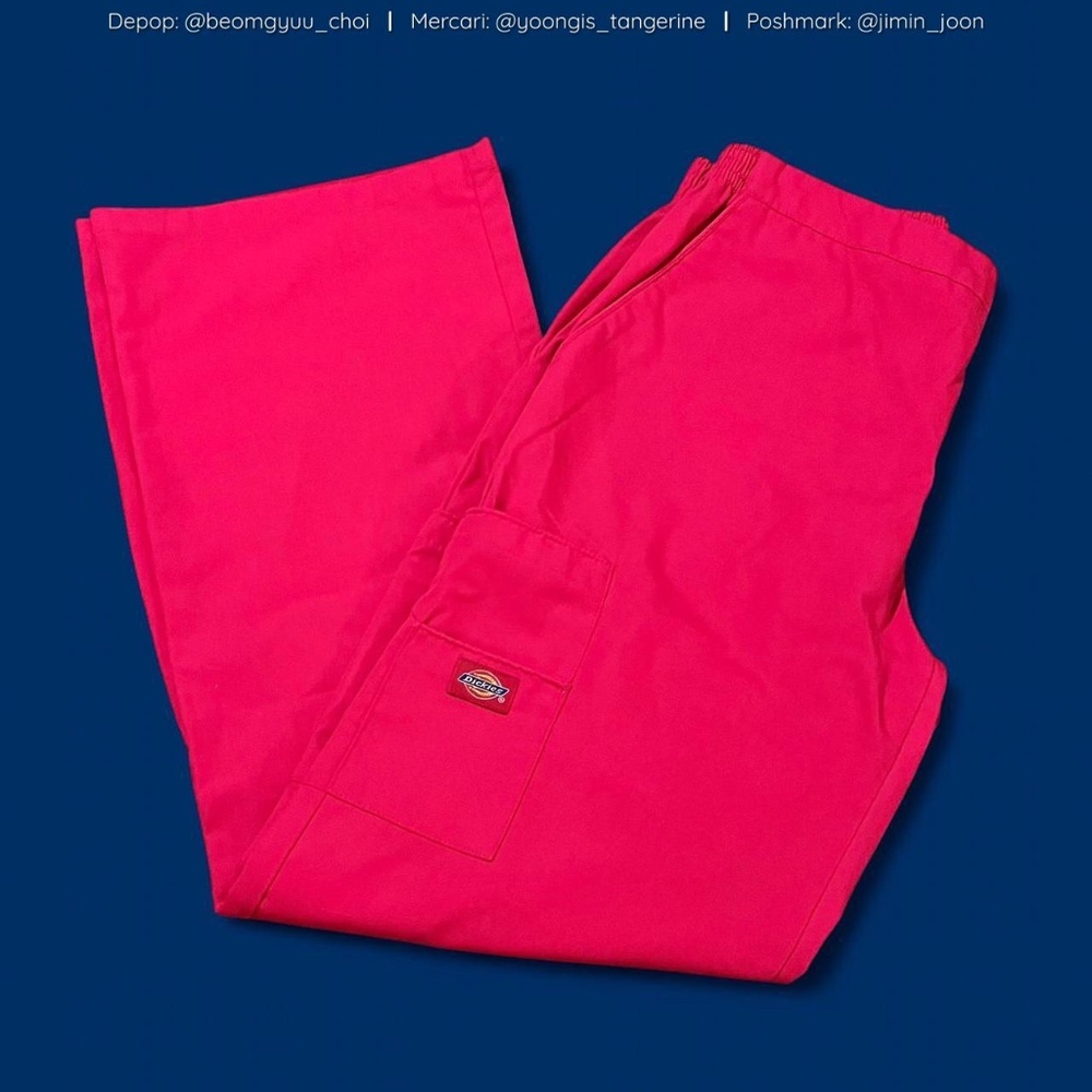 Hot pink Dickies cargo scrubs